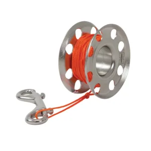 Highland Flared Stainless Finger Spool w/ 50 ft Orange Line