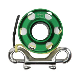 Highland Aluminum Mini Spool (Green) w/ Dyneema Leader & 50 ft White Line